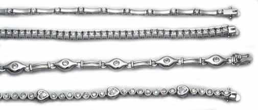 Sterling Silver Bracelets From the top: WB020/2375 7