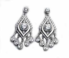 Heart Necklace TE017/3500 Chandelier earrings
