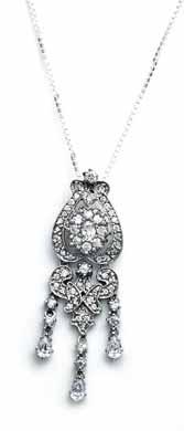 TP012/2100 Chandelier necklace with CZ stones,