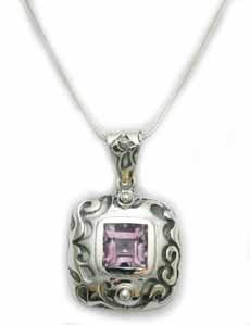 Sterling Silver Necklaces ON003/3500 Multi-color jasper necklace, 18