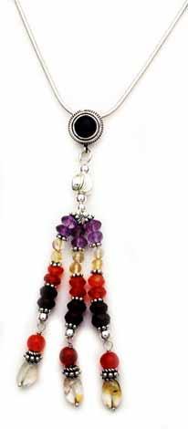 Sterling Silver and Gemstone Chandelier Earrings & Matching