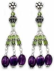Rose Quartz and sterling silver mini chandelier earrings
