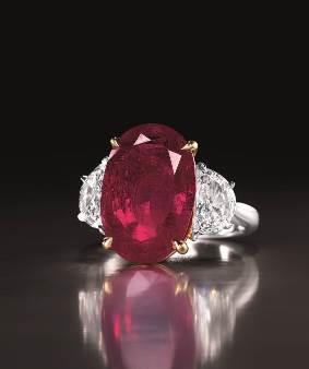 The current Exceptional 10.16 Carats Natural Unheated Burmese (Mogok) Pigeon s Blood Ruby and Diamond Ring (Est.