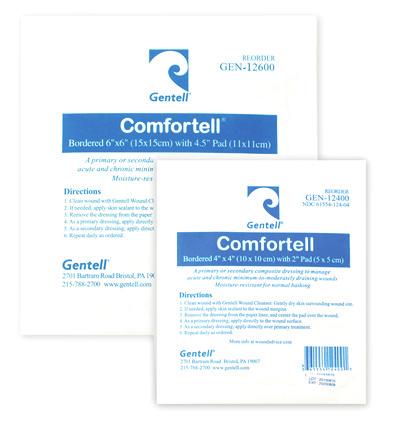 Comfortell TM Dressing 4 x4 (2.5x2.5 pad) 100/case GEN-12400 6 x6 (4.5 x4.