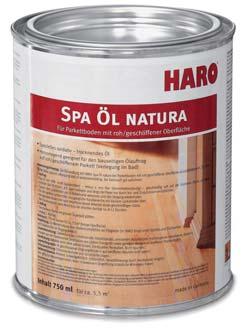 SPECIAL CARE PRODUCT FOR HARO SPA PARQUET IN BATHROOMS HARO Spa Oil natura for parquet installed in bathrooms For excellent results and special protection, use Spa Oil natura