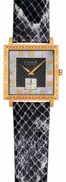 6055/60-groups: L S DIAMOND WATCH PARIS 6 x 8 " Ronda cal. 1069 small second 5 micron rose gold plated stainless steel case w. 32 diamonds (0.