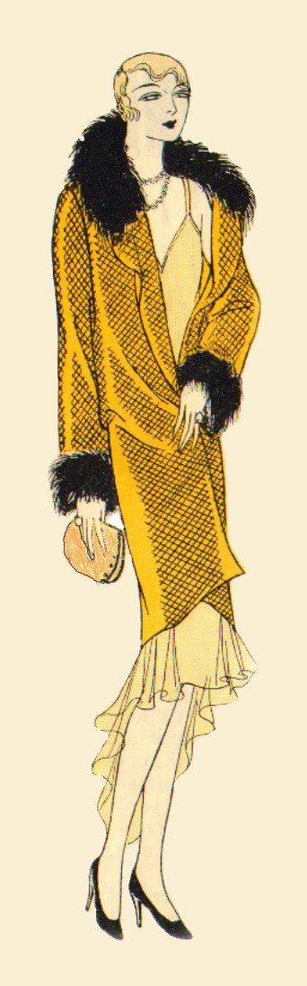 The lady would wear wraps of jackets, coats or capes that varied in length and style as to year.