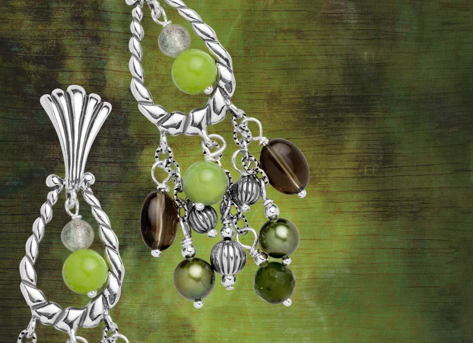 Gorgeous Greens Go green with natural, organically-shaped gemstones and recycled sterling silver.