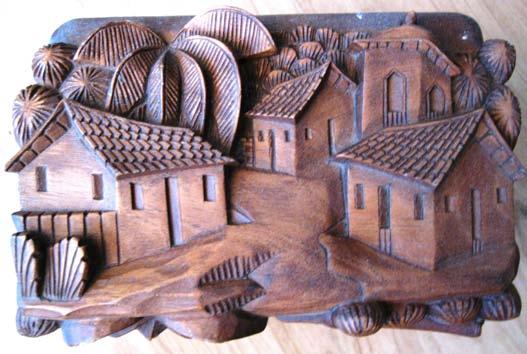 Artisans on Honduras create many intricate wood carvings.
