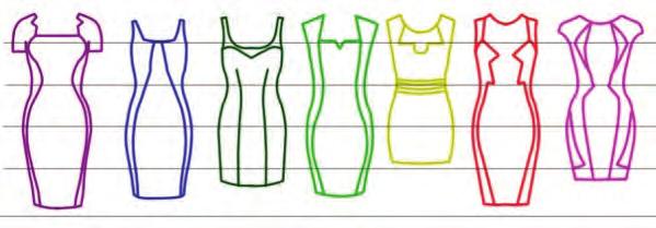 The main basic shape in the current period is the X-shaped dress (BSh2). This shape is presented on the female figure (fig. 2) as a complex model, which includes contours of the garments.
