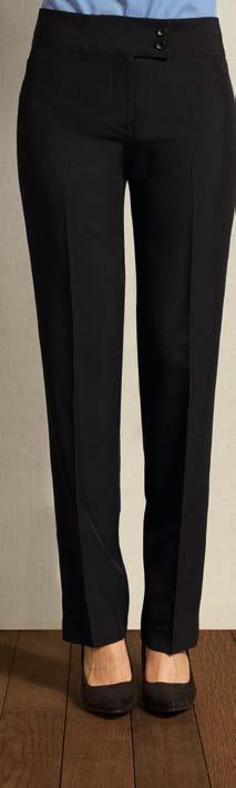 Regular leg 31 /79 cm and Long leg 34 /86 cm available Trouser with a deep waistband YKK fastening zip Cross-over waistband with two