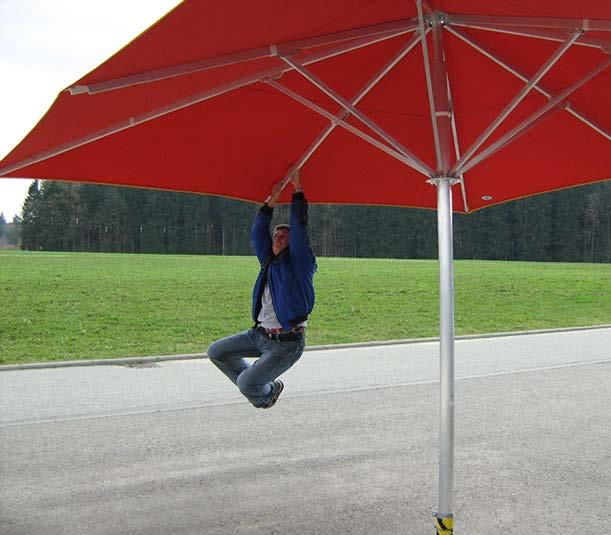 SAFETY Strongwind parasols have passed extensive load and rigidity testing by TUS/SUD and we