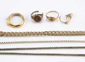 A quantity of scrap gold and yellow metal and gilt jewellery, including necklaces, bracelets, a