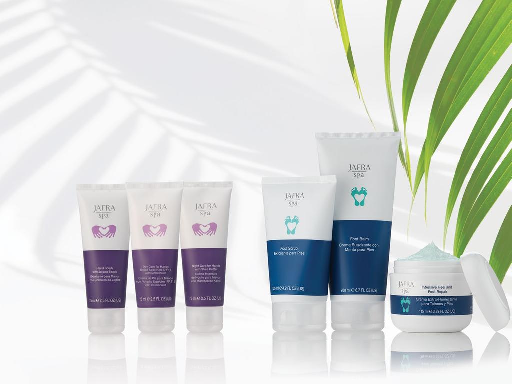 ESSENTIALS HAND and FOOT Get vacay-ready with these summer must-haves. JAFRA Spa Hand Care 2 FOR $18 SAVE OVER 30% 2.5 fl. oz. each Retail Value: $26 300470 No purchase limit.