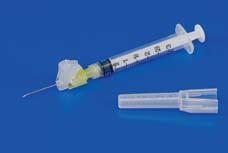 1-800-962-9888 Magellan Safety Products latex free Magellan Hypodermic Safety Needle & Syringe Combinations - Sterile Needles pre-attached to syringes Needle-based safety technology Intuitive,