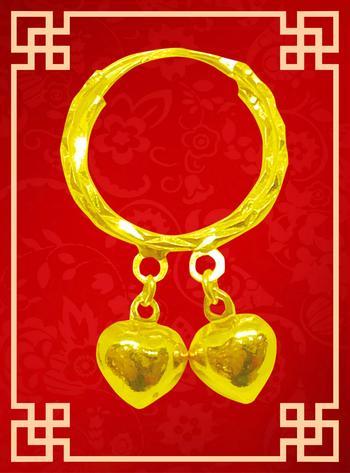 GOLD LOVE EARRING 916 GOLD LOVE EARRING (17GE0005) Cute love shape adornment