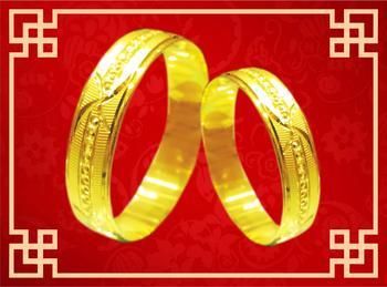 LOVERS RING 916 GOLD LOVERS RING (17GLR00014 ) Exquisite design with a polished texture, this pair of precious and finely crafted gold rings represent everlasting love and blessing.