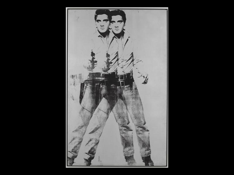 Andy Warhol. Double Elvis. 1963. Silkscreen and acrylic on canvas. 83" 53".