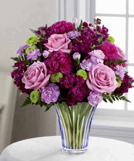 everyday just because! TOYd TMLd ThE FTD Thinking of you Bouquet TOY ThE FTD timeless traditions Bouquet TML This lavender glass vase with hand cut accents is crafted to perfection.