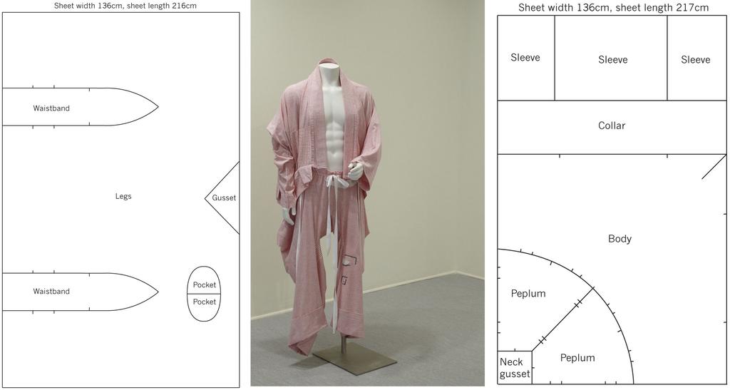 Figure 4: Julian Roberts, Red and white, Zero-Waste Sub-Cut Dress, 2011.