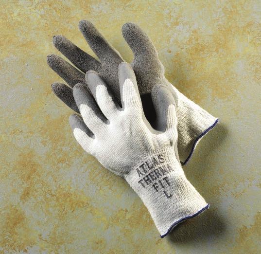 16246 Large 16247 XL Atlas ThermaFit 451 Gloves Cotton, Latex Coated These gloves offer a heavyweight cotton napped knit shell that provides a cushion of air to protect