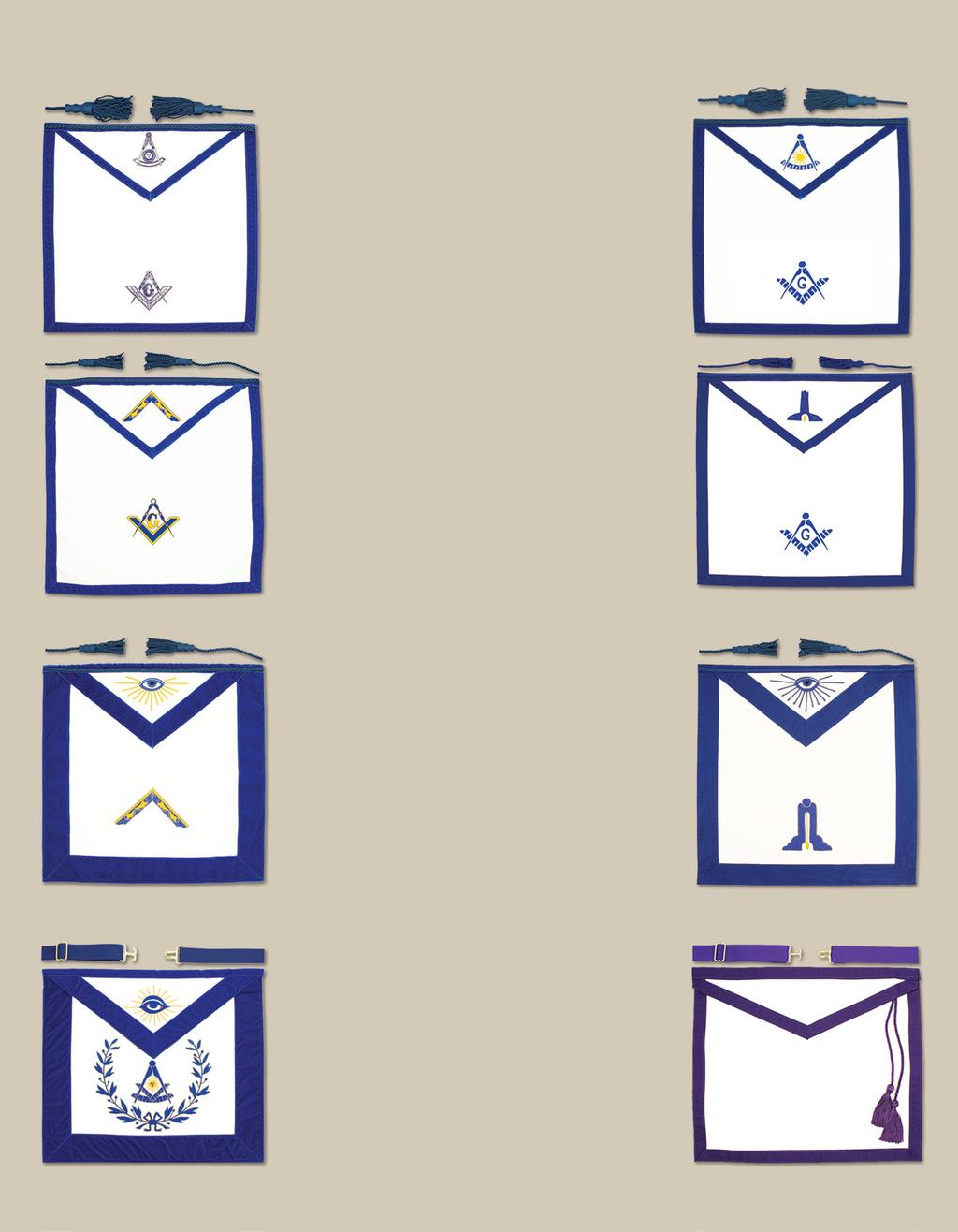 OFFICER AND PAST MASTER APRONS All JP Luther Aprons Are Made in the USA TEXAS REGULATION Past Master and Lodge Officer Aprons A.