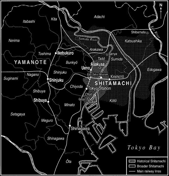 INTRODUCTION 6 Figure 3: Historical shitamachi and changing shitamachi of the 1950s to 1970s. Source: Whaley 2002: 1539. Figure 4: Map of Tokyo/Edo, early to mid 19 th century.