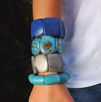 multi, nude, nutmeg, pacific blue, sea green, soft gray, and tomato AND riverbed bracelet in turquoise (pictured; more colors