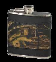 steel and wrapped in camo leather Hinged cover for easy