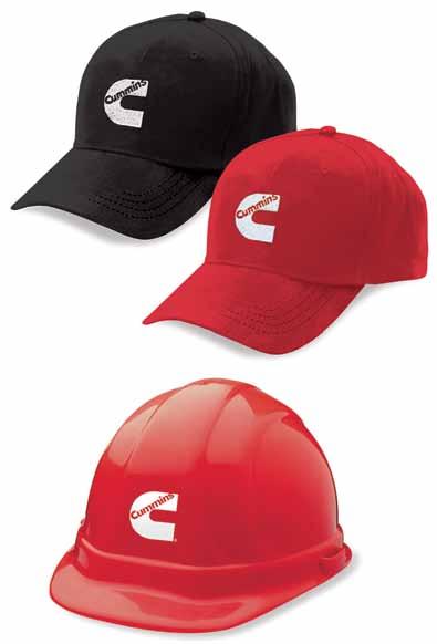 Merchandise Standards / Wearable Examples / Caps The preferred design for caps and hard hats features a white master brand
