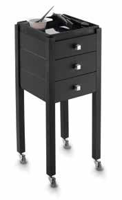 naturale top with extractable steel tray structure: black - black with natural wood drawers 38 x