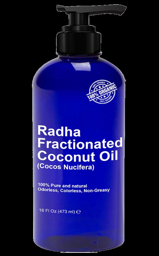CARRIER OILS Fractionated Coconut Oil 16 oz Radha Fractionated Coconut Oil is an all-natural carrier oil that readily absorbs into the skin, making it an ideal oil for topical delivery.