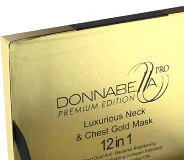 12in1 Luxurious Neck & Chest Gold Mask This mask will gradually dissolve under body temperature and permeate quickly into the skin. Whitening, Moisturizing, Pore Minimizing, Anti-wrinkle.