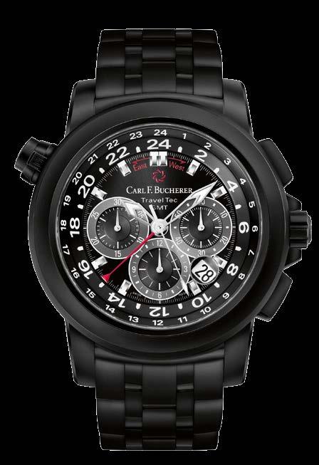 Matte-black and powerful, with an air of mystery, the Patravi TravelTec Black is more than a mere timepiece.