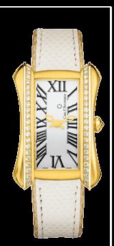 ALACRIA DIVA MOVEMENT Quartz CFB 1852 caliber FUNCTIONS Hour Minute 18 K yellow gold Domed sapphire crystal Water-resistant to 30 m (3 atm) Dimensions 31.3 45 mm Height 8.