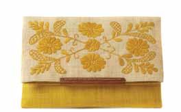 $39.50 embroidered woven clutch w/ wooden trim & cotton lining 12