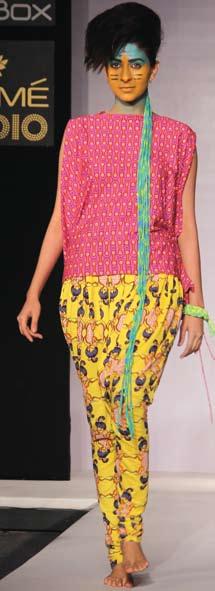 Keeping their cuts fluid and simple, the duo played with prints such as rupee notes, temples and the iconic Amul dairy girl logo among other everyday symbols which gave their collection a fresh fun