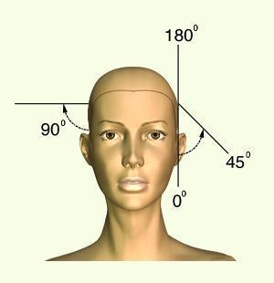 ELEVATION Elevation represents the angle or degree at which a subsection of hair is held, or elevated, from the head when cutting.
