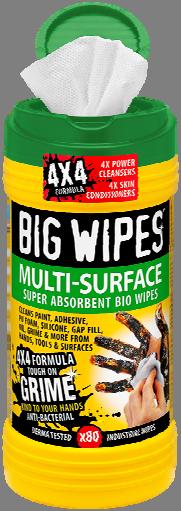 FEATURES MULTI SURFACE 4X4 BIG WIPES Super absorbent, antibacterial, multi surface cleaning wipes, ideally suited for applications involving the removal of non hazardous substances where they can be