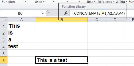 Formulas таб дахь Function Library бүлэг дэх Text товчийг дарж, гарах
