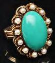 00 Lot #458: OPAL AND DIAMOND RING Unmarked; sixe 7 3/4