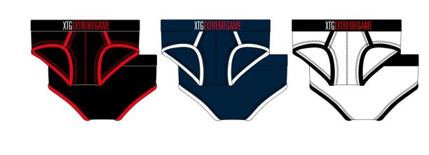 waistband with XTG logo in white and EXTREME GAME slogan embroidered in red color.