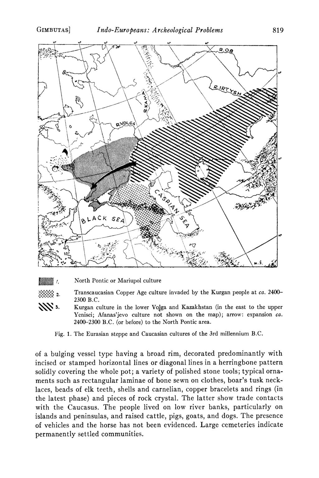 GIMBUTA S] Indo-Europeans: Archeological Problems 819 North Pontic or Mariupol culture Transcaucasian Co