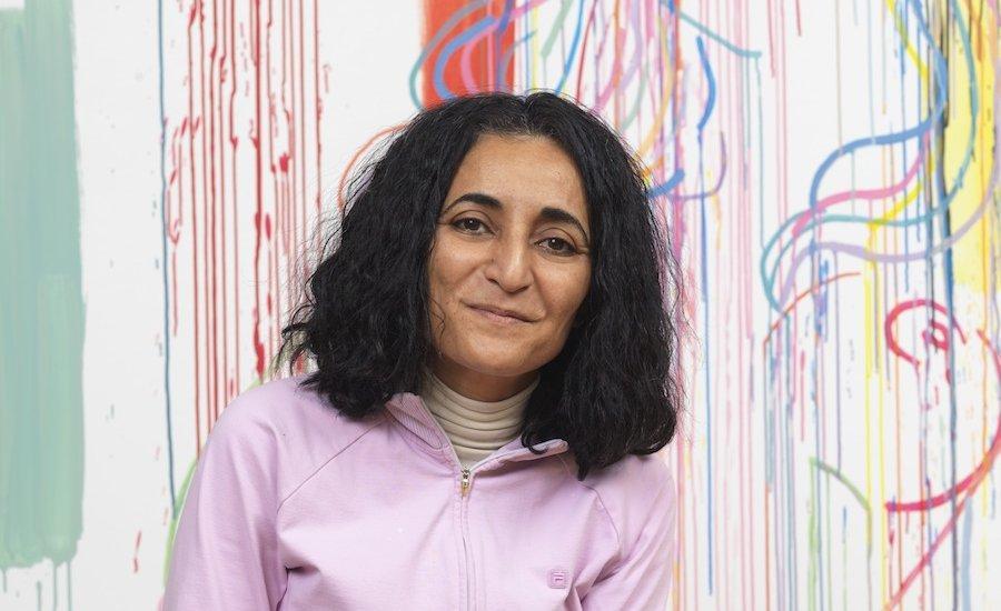 CULTURAL CONTEXTS OF GHADA AMER The artist Ghada Amer, in her studio. Photo: Brian Buckley, courtesy Cheim & Read and Leila Heller Gallery https://www.artspace.