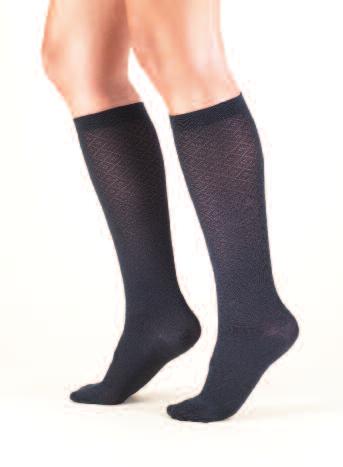 Attractive designer-knit delicate patterns make these socks an excellent