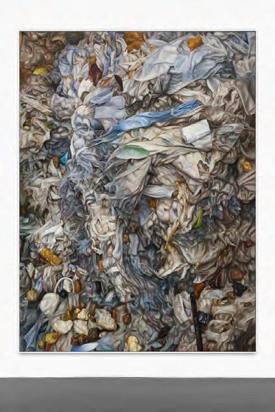Mike Bouchet s new series of oil paintings are based on photography about the collapse of human waste.