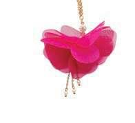 Earrings decorated as fuchsia coloured petals and