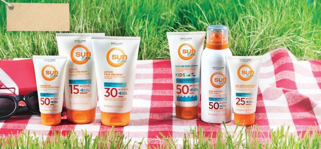 MAY SALE PROTECT YOUR SKIN FROM THE SUN Formula with moisturizing ingredients and a high SPF factor Moisturizing formula and middle sun protection Contains sunflower seed oil and SPF 30 for delicate