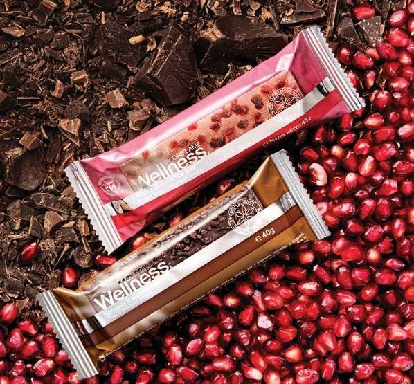 With chunky chocolate: Cocoa Barley Oatflakes known for energising and digestive properties With super berries: Pomegranate Acai Blueberry 7 BARS IN A PACK ONLY 150