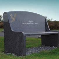 The wooden bench may be dedicated with an inscribed bronze plaque. Granite Benches A long lasting, maintenance free alternative to the traditional wooden bench.
